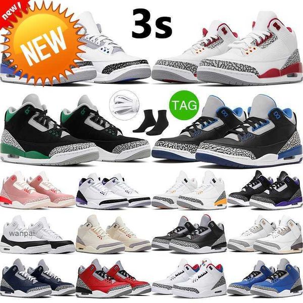 

new 3s retro pine green men women basketball shoes cool grey varsity royal sport blue jumpman 3 knicks men sports tra air jordas jorden, Black