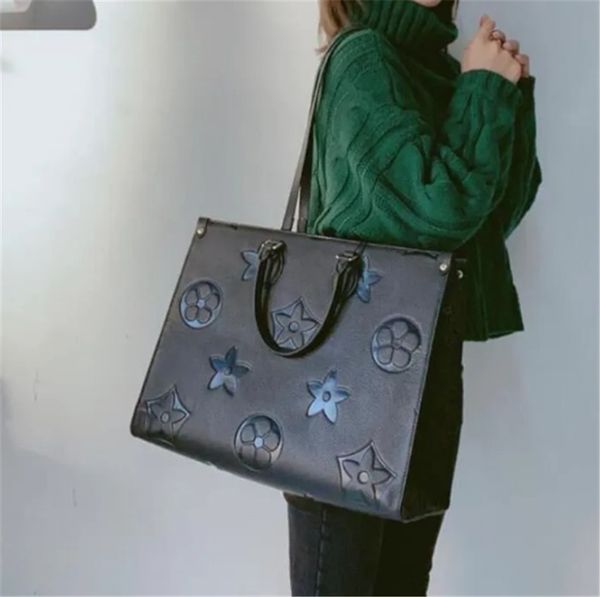 

2023 evening bags onthego large capacity totes fashion sac femme leather designers shoulder bags woman handbag handle lady shopping bag