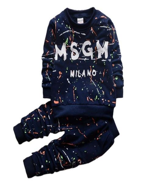 

children039s clothing sets boys designer clothes twopiece girl long sleeve trousers sweatshirt set letter print casual fashion4018228, White