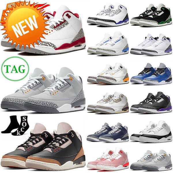 

new 3 3s mens basketball shoes neapolitan cardinal red outdoor sports sneakers trainers, Black