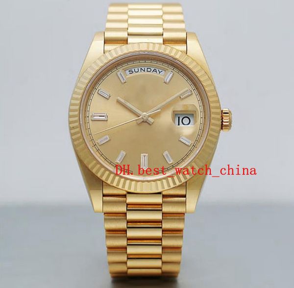 

watch week calendar type 18k gold 40mm automatic mechanical men's watch 228238 asia 2813 movement christmas gift, Slivery;brown
