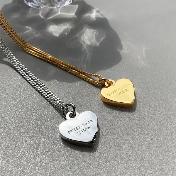 

design b letter love necklace female titanium steel does not fade light luxury niche design high sense european and american ins clavicle ch, Silver