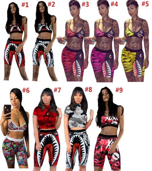 

letter designer swimwear women swimsuit laceup vest tanks shorts 2 piece set cartoon printed sports bra outfits summer fashion 7947856, White