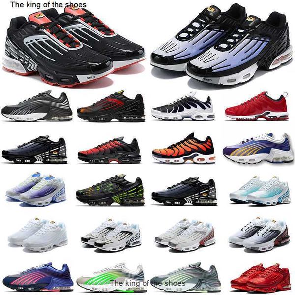 

pimento mens tn 3 plus run shoes tn3 voltage purple hyper blue white silver with red trainers sneakers size 36-45