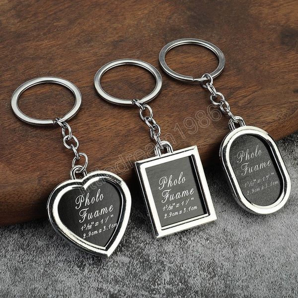 

hollow metal p frame keychain personality creative couple keychains pendant holiday custom commemorative key pendant, Silver
