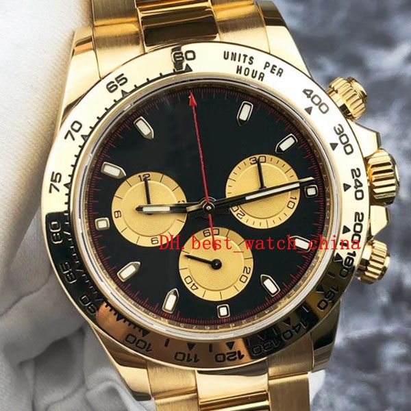 

m116508-0009 men's 18k gold watch paul newman plate little monster 40mm asia 2813 sport sapphire glass 2022, Slivery;brown