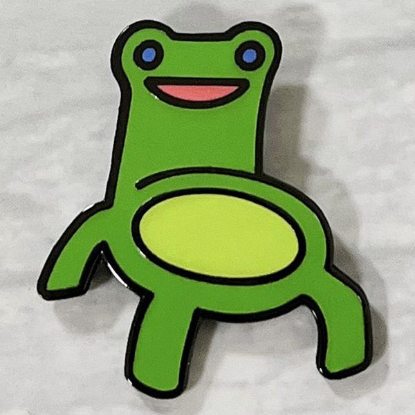 

forest of animals frog chair brooch cartoon metal badge badge pin, Blue