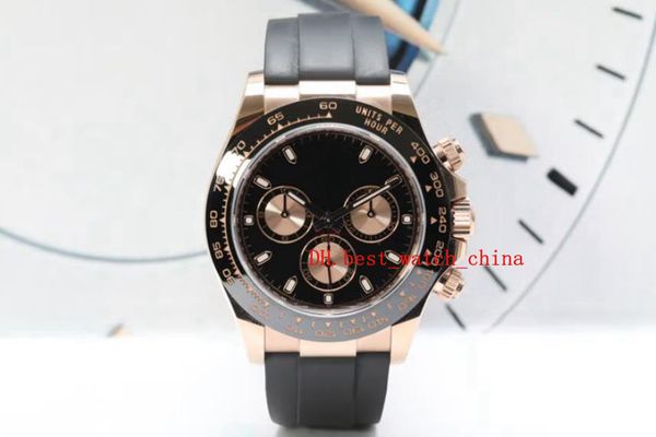 

116515 series men's watch 40mm diameter rubber strap chronograph automatic mechanical watch asia 2813 sport sapphire glass 2022, Slivery;brown