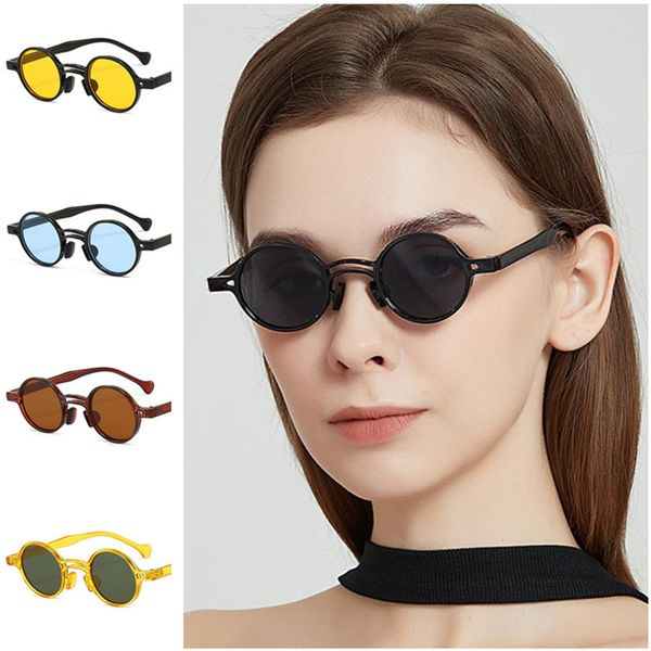 

new sunglasses round frame sun glasses ratro adumbral anti-uv spectacles simplity eyeglasses hip hop ornamental, White;black