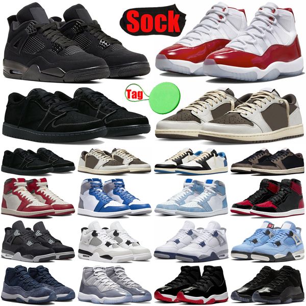 

designer shoes 1 4 11 basketballs shoe for mens womens sneakers cherry 1s 4s 11s reverse mocha plate-forme military black cats phantom