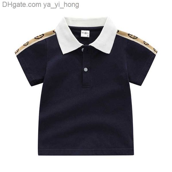 

polo baby t shirt designer kids short sleeves baby polos shirts boys embroidery girl cotton black white clothes 90-130cm yayihong, White;black