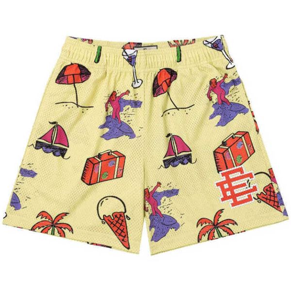 

luxury men's ee fashion shorts eric emanuel basic new york city skyline men women jog casual pant loose fitness muscular sports pants m, White;black