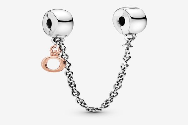 

100 925 sterling silver dangling crown o safety chain charms fit original european charm bracelet fashion women wedding jewelry a3615646, Bronze;silver
