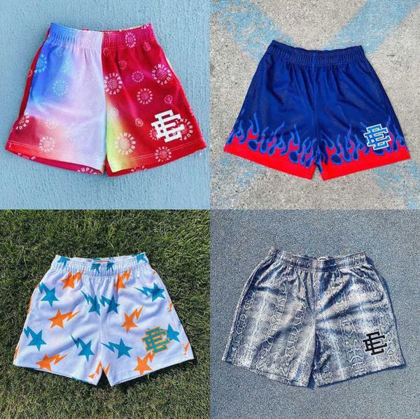 

luxury fashion men's ee shorts eric emanuel basic new york city skyline men women casual pants fitness muscle sports short mesh loose p, White;black