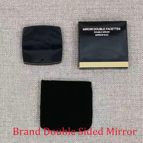 

mini portable black makeup compact mirror folding travel mirrors with velvet dust bag luxurious make up tool double sided magnification mirr