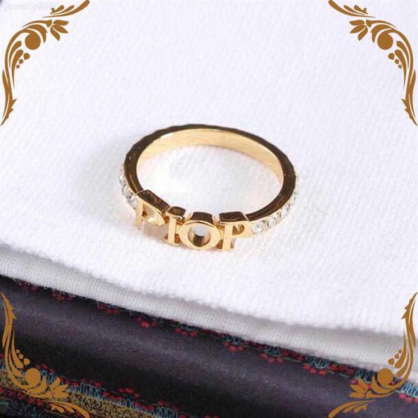 

fashion brand designer gold letter band rings bague for lady women party wedding lovers gift engagement jewelry with box3084122, Silver
