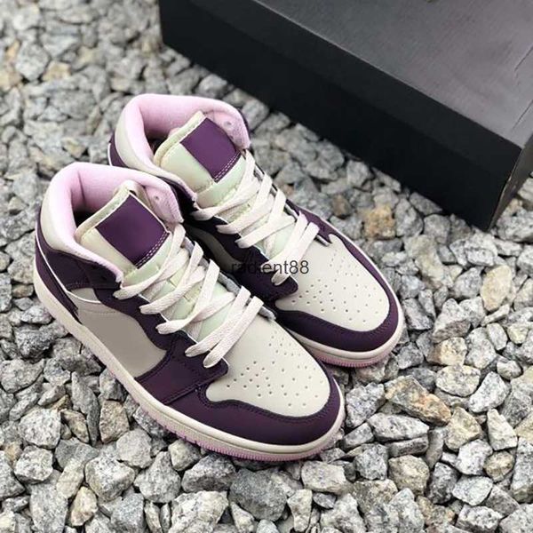 

5a shoes jumpman 1 mid pink purple grapes basketball 1s designer sport running