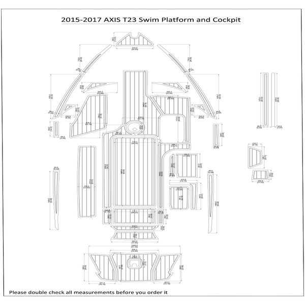 

2015-2017 axis t23 swim platform cockpit boat eva faux foam teak deck floor pad