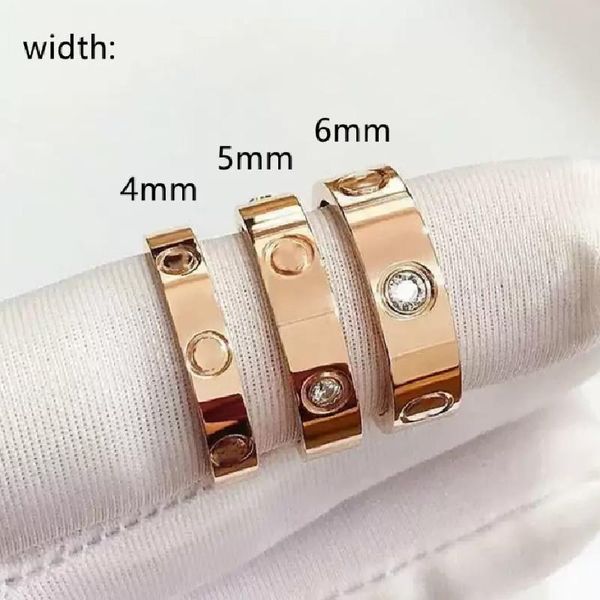 

2023 designer ring titanium steel love band ring men and rings for woman jewelry couple gifts size 5-11, Silver