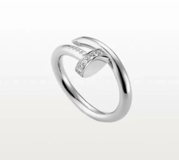 

nail ring women luxury designer jewelry love zircon rings stainless steel alloy goldplated process fashion accessories never fade7551353, Silver