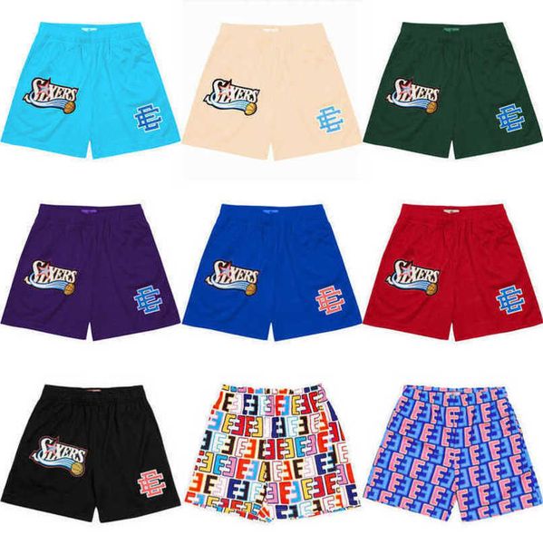 

ee men's fashion luxury shorts basic eric emanuel brand new york city skyline men women leisure fitness muscle sports pants mesh short, White;black