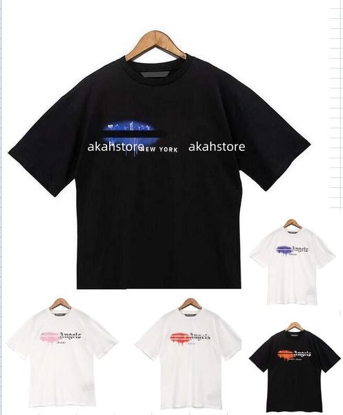 

men's t shirts t shirt palms palmangel city designer limited inkjet graffiti letter printing men's women's sailboat short-sle, White;black