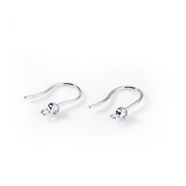

18k gold plated earring hooks clear zircon u shape french ear wires diy earrings making supplies wholesale, Golden;silver