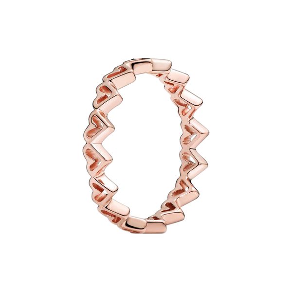 

18k rose gold and hearts ring for pandora authentic sterling silver couples jewelry for women men love heart girlfriend gift rings with orig, Slivery;golden