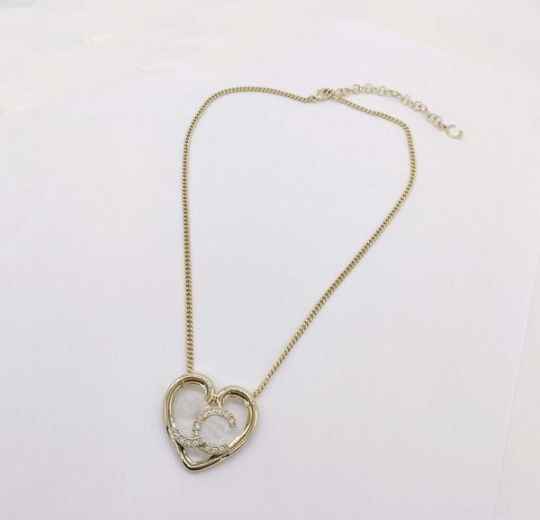 

2023 luxury quality charm heart shape pendant necklace with diamond in 18k gold plated have box stamp ps7428a, Silver
