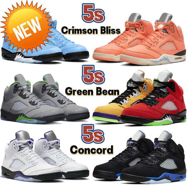 

dress shoes new 2023 new jumpman 5 5s retro basketball shoes crimson bliss unc green bean what the concord racer blue easter noir bluebird a, Black