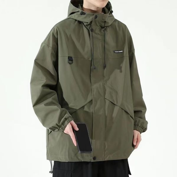 

men's jacket spring autumn and winter trendy large hooded thick, Black;brown