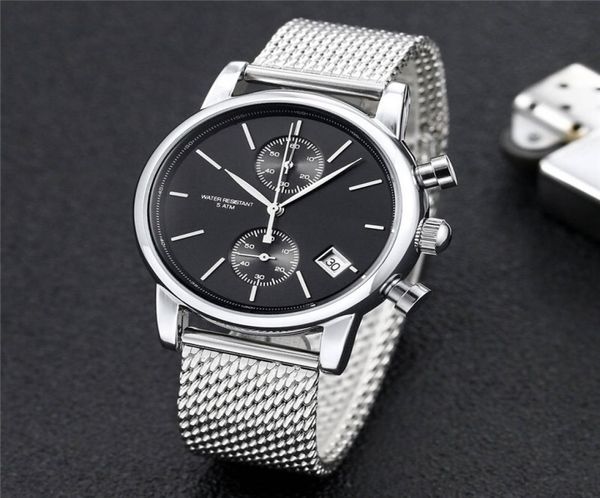

selling men039s quartz watch boss casual fashion men039s watch all functions can work normally stainless steel watch9044956, Slivery;brown