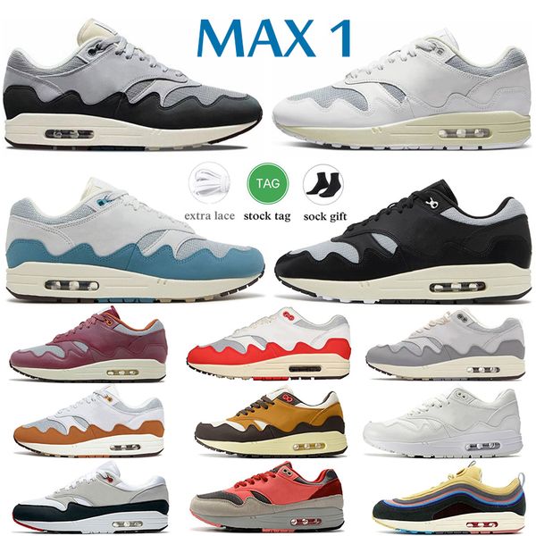 

running shoes max 1 87 mens sneakers sneaker sean wotherspoon patta x brown grey unc bred white black anniversary max1 men women trainers sp