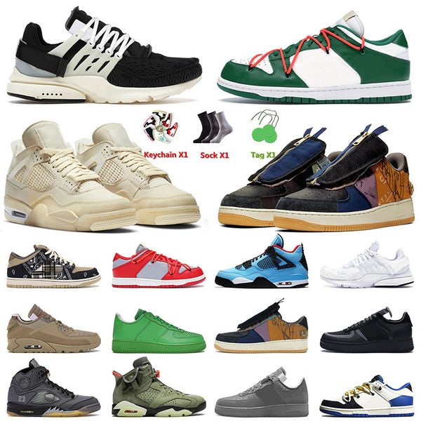 

ts 2023 sp x ow men basketball shoes 1s 4s low sail presto ghost grey black cactus jack mens women outdoor sports trainers sneakers size