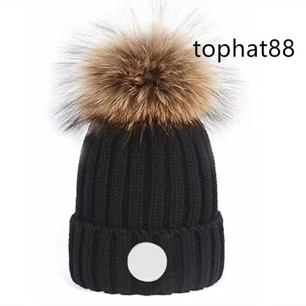 

winter caps hats beanies with real raccoon fur pompoms warm girl cap snapback pompon beanie hat n1, Blue;gray