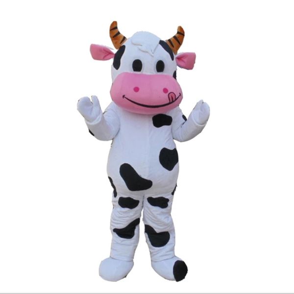 

new professional farm dairy cow mascot costume cartoon fancy dress, Red;yellow