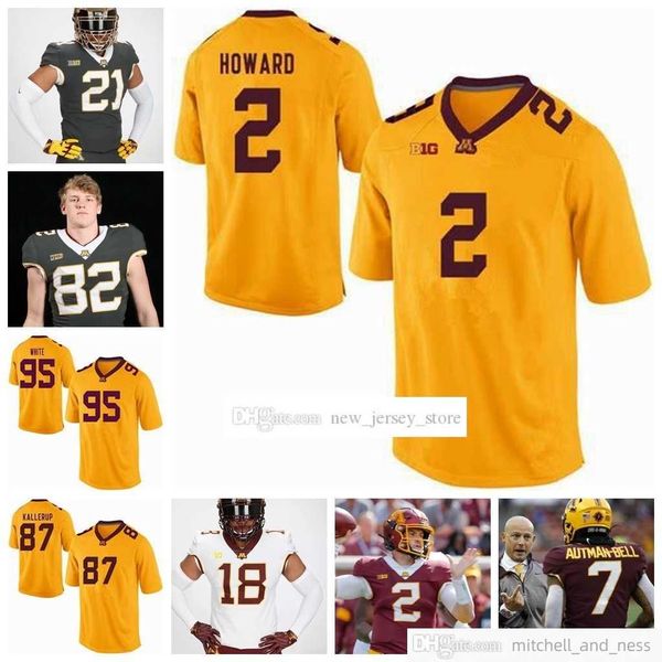 

ncaa custom minnesota golden college gophers football jerseys stitched rodney smith shannon brooks chris autman-bell bryce williams jersey, Black