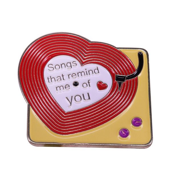 

creativity music box lapel brooch collect metal pins backpack hat bag collar adorn cartoon badges fashion jewelry gifts, Blue
