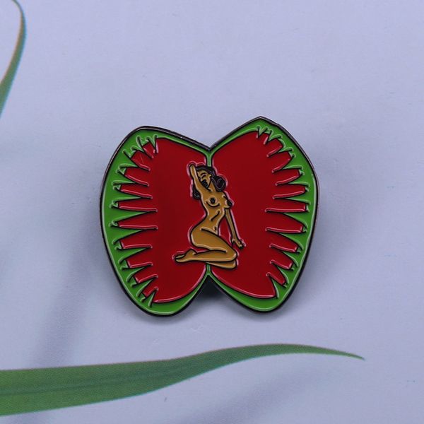

beautiful girl lapel brooch collect bathing metal pin badges, Blue