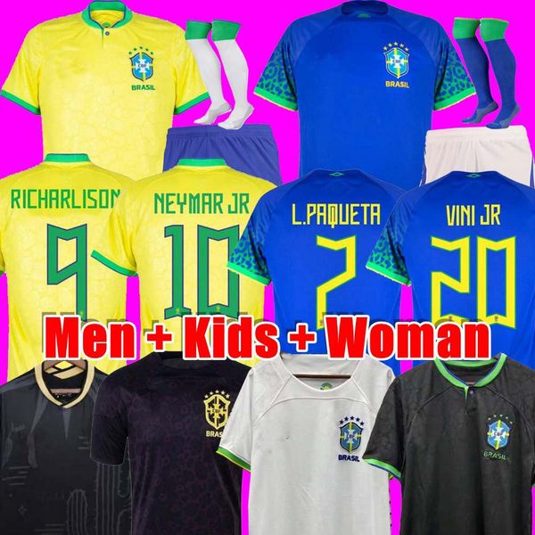 

2022 antony casemiro jesus brazils soccer jerseys richarlison camiseta raphinha paqueta vini jr rodrygo brasil maillots football shirt men w, Black;yellow