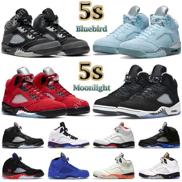 

5s basketball shoes men jumpman 5 bluebird moonlight raging red stealth 2.0 alternate grape fired anthracite metallic white cement mens153