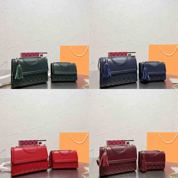 

evening bags shoulder luxury brand fashion simple square tassel bag women's designer real leather chain phone handbags 1220