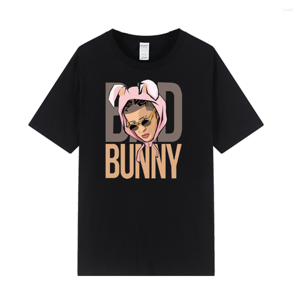 

men's t shirts casual short sleeve spring/summer harajuku handsome sportswear t-shirt plus size bad bunny, White;black