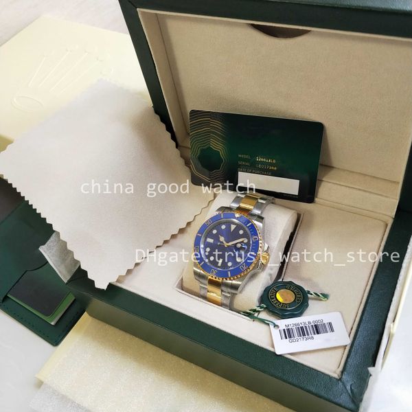 

2 colors super factory mens watch v5 41mm black blue ceramic bezel 2813 automatic movement men 904l steel dive wristwatches new original box, Slivery;brown