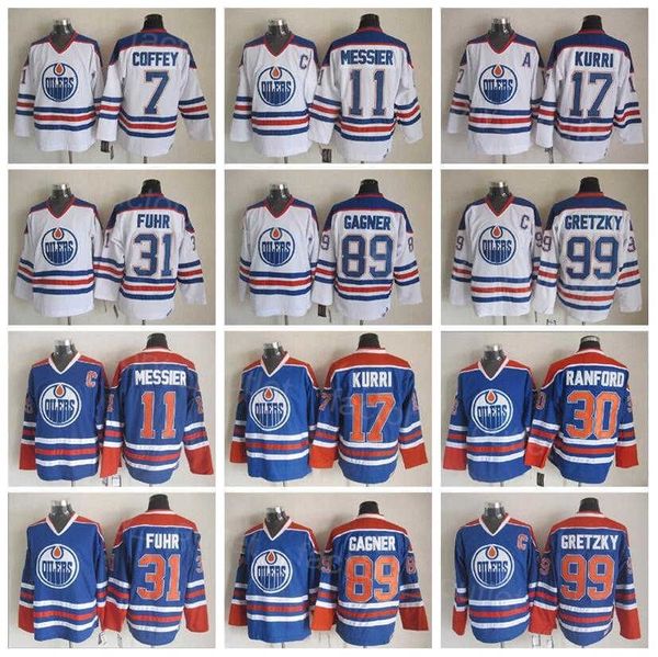 

throwback edmonton retro oilers hockey 30 bill ranford jerseys 7 paul coffey 89 sam gagner 17 jari kurri 99 wayne gretzky 31 grant fuhr 11 m, Black;red