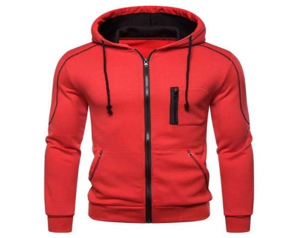 

men039s hoodies sweatshirts men sports fashion fleece casual wear zipperjacket fall autumn winter coat sportswear mens hoodie7226338, Black