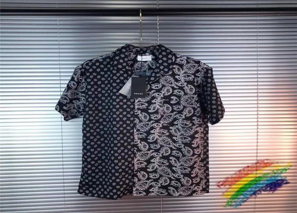 

pacthwork shirt men women 1 streetwear buttoned tees7083650, White;black