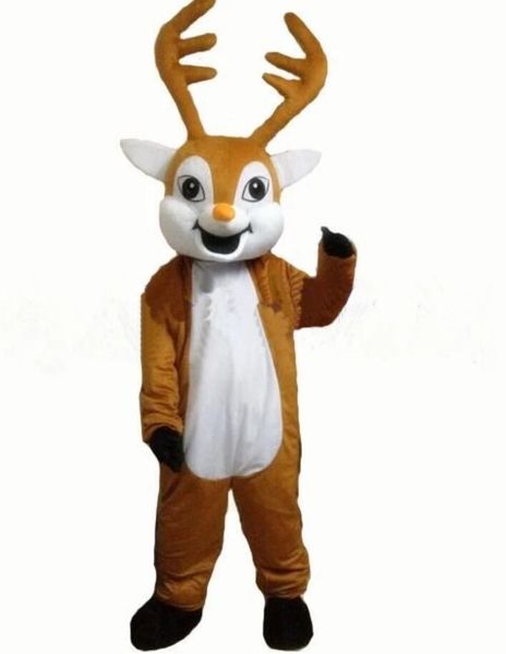 

christmas deer mascot reindeer mascot costume fancy dress sika deer cartoon character costume for halloween elk performance, Red;yellow