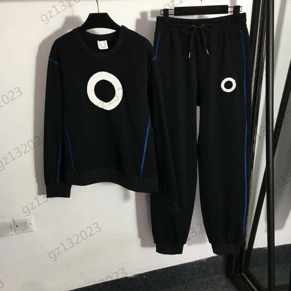 

tracksuits two piece sets womens two piece pants chest ring print round neck long sleeves pullover sweatshirts elastic waist bunched leg tro, White