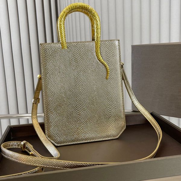 

women handbag shoulder bag genuine leather crossbody bags fashion hardware letter snake shaped handle decoration removable long shoulder str